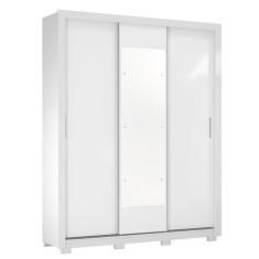 Guarda Roupa Casal 3 Portas Vero c/ Pés e Espelho 32270PE Branco Demób