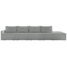 Sofá Ilha Modular Com Puff Para Sala Living 432cm Georgia K04 Bouclê C