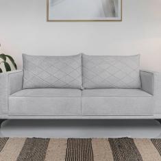 Sofá Eliot 2 Lugares 180 Cm Linho Boucle Cinza