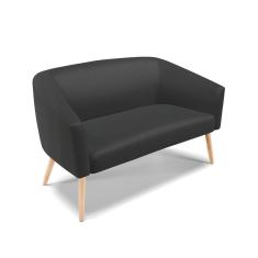 Namoradeira 02 Lugares Stella Corino Pés Palito Natural - D'rossi Cor Preto