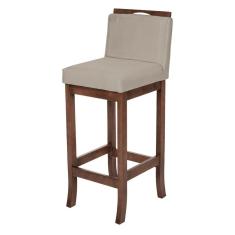 Banqueta Alta Em Madeira Maciça Capuccino