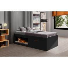 Cama Box Solteiro Com Sapateira 88cm Laura Yescasa Preto