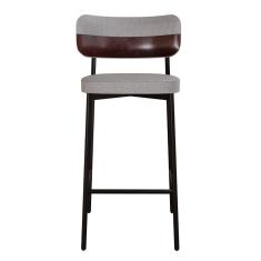 Banqueta Alloa Fixa Com 4 Pés 50 X 44,7 X 163,5cm Com 1 Unidade Cinza Claro-café-preto Epoxi