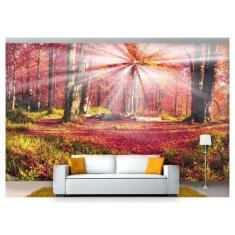 Papel De Parede Floresta Natureza Árvores 3D 3M² Xna213 - Você Decpra