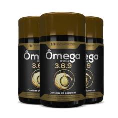 3X Omega 3 6 9 60Caps Peixe Linhaça Borragem Hf Suplementos