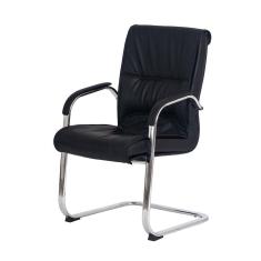 Cadeira Escritório Interlocutor Big Fixa Preta Base Cromada