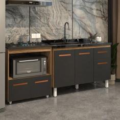 Cozinha Armário Balcão Gabinete de Pia Aline 120 cm e Balcão Evelyn pa