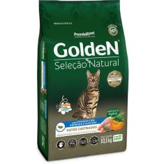 Ração Seca PremieR Pet Golden Seleção Natural Frango, Abóbora e Alecrim para Gatos Castrados - 10,1 Kg