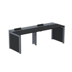 Mesa de Plataforma Simples para 2 Pessoas Corporativa 160x792/2p Pscpp160/792/2p Walnut/Grafito