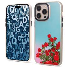 GANGANPRO Capa para iPhone 12 Pro Max 6,7 polegadas colorida a laser com padrão iridescente brilhante protetor de silicone macio antiarranhões PC capa traseira
