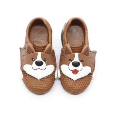 Tênis Plugt Menino Masculino Energy Cachorro Corgi Marrom Leve e Confo