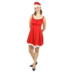 Vestido Noelete Fantasia de Mamãe Noel Adulto Ajudante do Papai Noel Roupa de Natal Cosplay Mamae Noela
