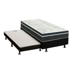Cama Box C/Auxiliar Solteiro: Colchão Orthoflex Bonnel Venezia Black + Base Black(88X188)
