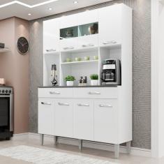 Armario De Cozinha 8 Portas 2 Gavetas Onix  Branco