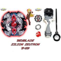 Beyblade Burst Zilion Zeus C/Lançador Grip Beyblader Zac - Tornado Gyr