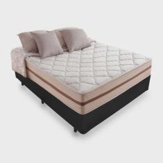 Cama Box Viúva + Colchão De Molas Ensacadas - Anjos - Classic Mola Ensacada - 128x188x57cm