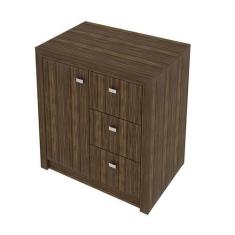 Balcão Escritório 1 Porta 3 Gavetas 68x74,5x46,5 cm Nogal - Tecnomobil