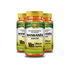 Kit 3 Manganês Quelato Mn 60 Cápsulas Unilife