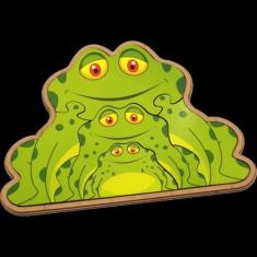 Quebra Cabeça Família Sapo 5 Peças Madeira - Maninho