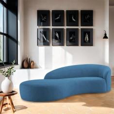 Divã Recamier Orgânico França 160cm Lado Esquerdo Linho - Amarena Move