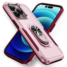 SORAKA Capa para iPhone 15 Pro com anel de apoio para os pés Capa rígida de PC Capa de TPU macio para amortecedores Capa iPhone 15 Pro Capa robusta