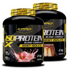 Kit 2x Whey Iso Protein Complex Blend 2Kg XPro Nutrition, MORANGO+PUDI