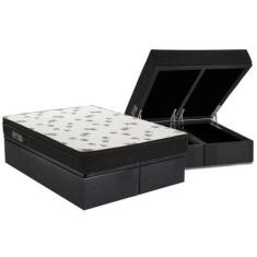 Cama Box Baú Queen: Colchão Espuma Ortobom D45 Light Saúde OrtoPillow 