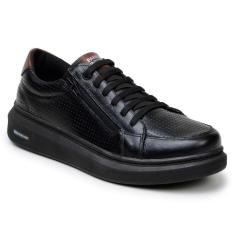 Tenis  Masculino Couro Legitimo Original Moderno Com Ziper Confortavel Calce Facil Parra Boots-Masculino