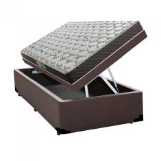 Cama Box Baú Solteiro Colchão Molas Ensacadas Acolchões + Box Sintético 65x88x188