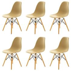 Conjunto 6 Cadeiras Charles Eames Eiffel Mocha - Kza Bela