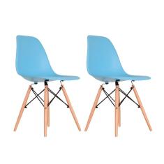 Conjunto com 2 Cadeiras Charles Eames Azul Claro