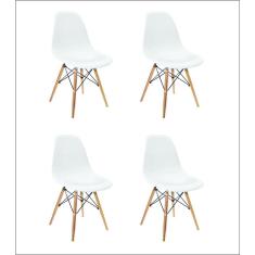 Kit 4 Cadeiras Charles Eames Wood Design Eiffel 