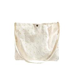 BOTEEK Bolsa Feminina Bordada Floral com Bolso, Bege, Grande