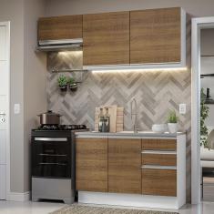 Armário De Cozinha 180Cm Glamy 09 Branco/Rustic