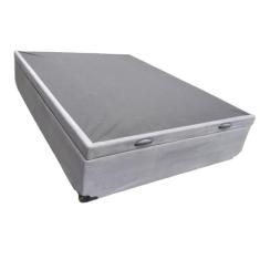 Cama Box Baú Casal Suede Cinza