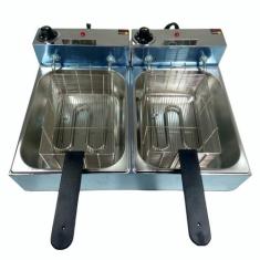 Fritadeira Elétrica 10 Litros Com cabo no Cesto - GOMES INOX, 110V