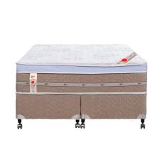 Cama Box + Colchão Castor Com Massageador Queen Niponpedic One Face Tecnopedic 158x198x59cm