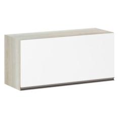 Armário Basculante Luciane 80cm 1 Porta Luci, Legno Crema com Branco P