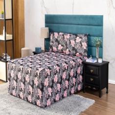 Lençol Para Cama Box Conjuda Solteiro Malha Estampada Resistente Com E