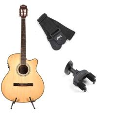 Kit violão natural nylon+suporte de parede+correia - LAND