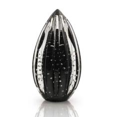 Vaso Pinha Em Cristal Murano Preto  São Marcos