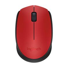 Mouse sem fio Logitech M170 com Design Ambidestro Compacto, Conexão USB e Pilha Inclusa - Vermelho