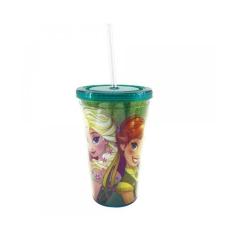 Copo Com Canudo Anna e Elsa 450ml Frozen - Disney - Taimes