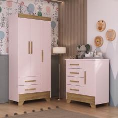 Quarto Infantil Guarda Roupa 3 Portas e CÃ´moda Catavento Rodial