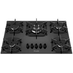 Cooktop Mueller 5 bocas Preto com Queimador Tripla chama - Bivolt