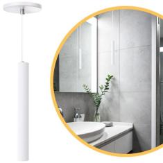 Pendente Luminária Tubo Branco 30 Cm - Iluminar Ambiente