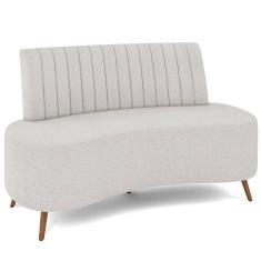 Sofá Chaise Living 2 Lugares 160cm Para Sala Cayman K01 Bouclê Creme