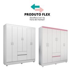 Guarda-roupa 6 Pts 2 Gavetas Flash Ii Branco Demóbile Branco