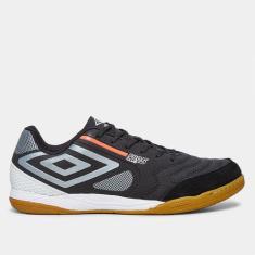 Chuteira Futsal Umbro Pró 5 Bump Club Unissex, Preto, Prata, 42