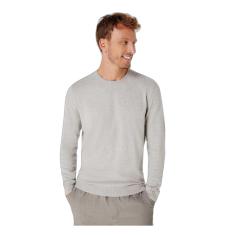 Blusão Básico Masculino Em Tricô De Algodão - Cinza XXG